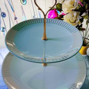 শাহিনপুকুর সিরামিক এর এক্সপোর্ট এর প্লেট দিয়ে বানানো সিরামিক ডেজার্ট ফ্রুটস স্টেন্ড গোল্ডের